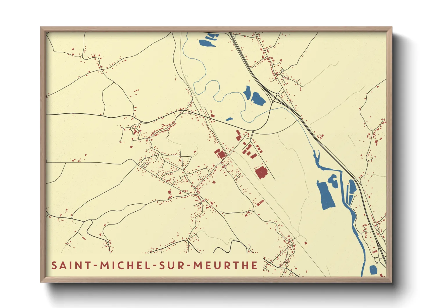 Une affiche de carte sur Saint-Michel-sur-Meurthe