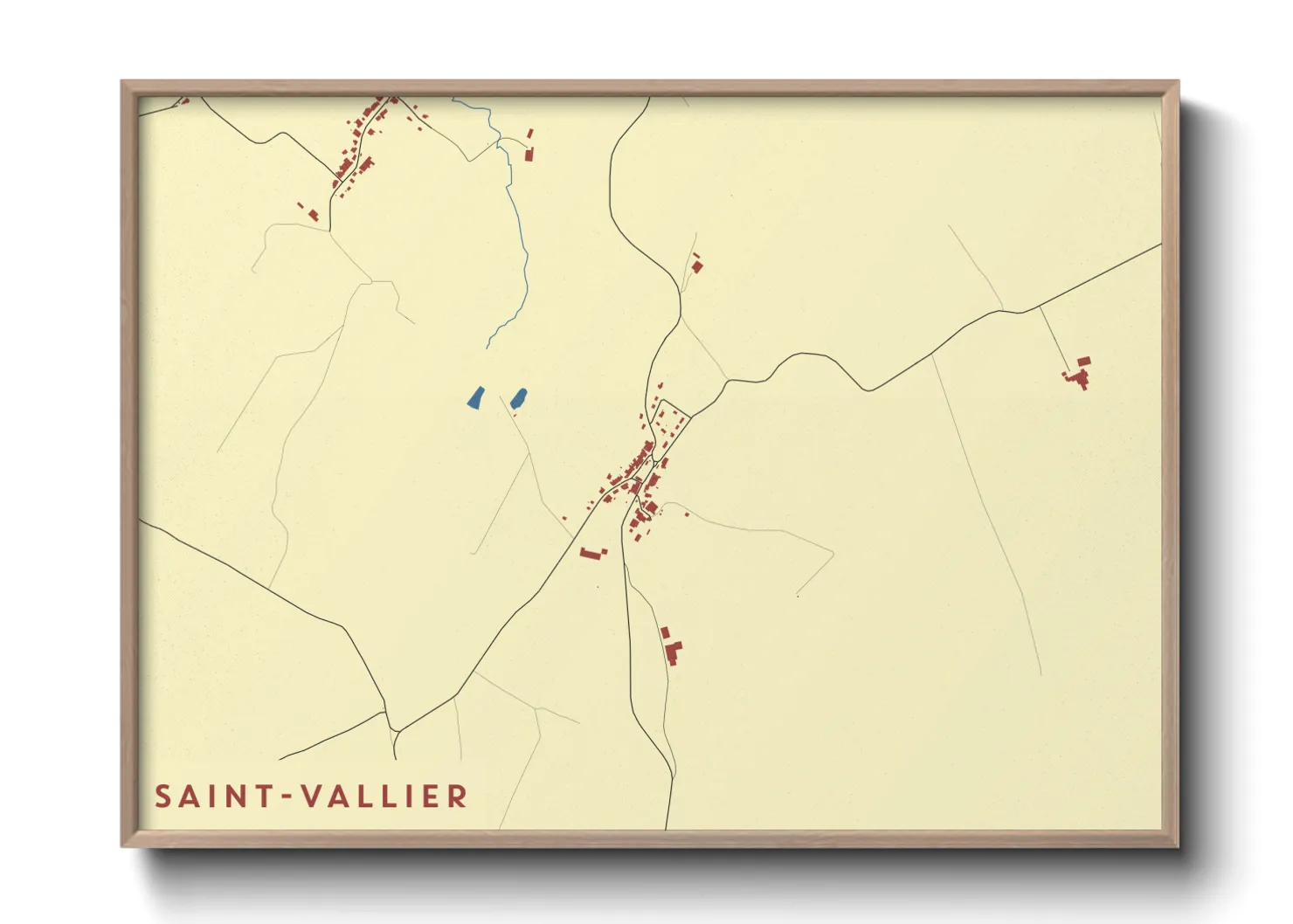 Une affiche de carte sur Saint-Vallier