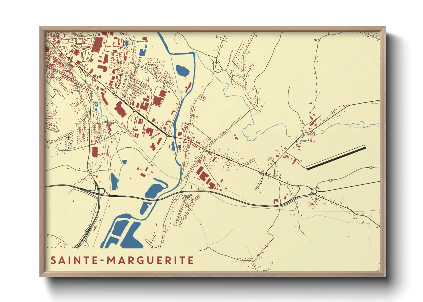 Une affiche de carte sur Sainte-Marguerite