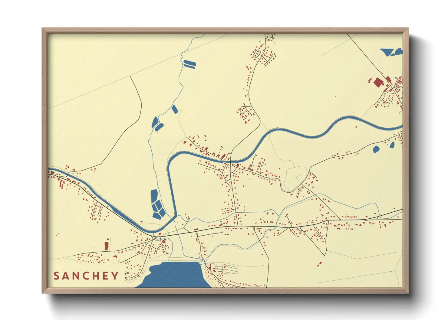Une affiche de carte sur Sanchey