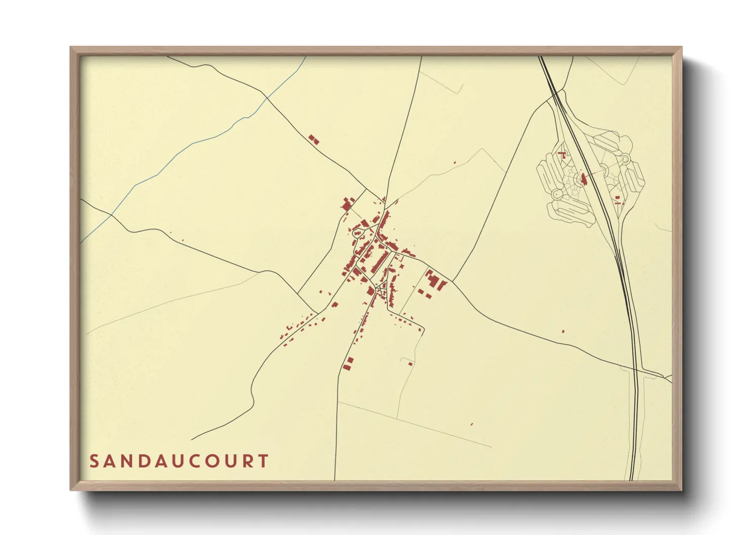 Une affiche de carte sur Sandaucourt