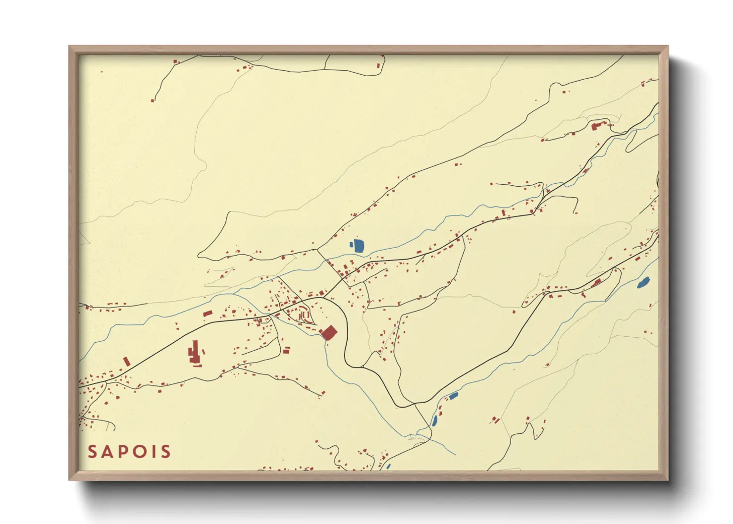 Une affiche de carte sur Sapois