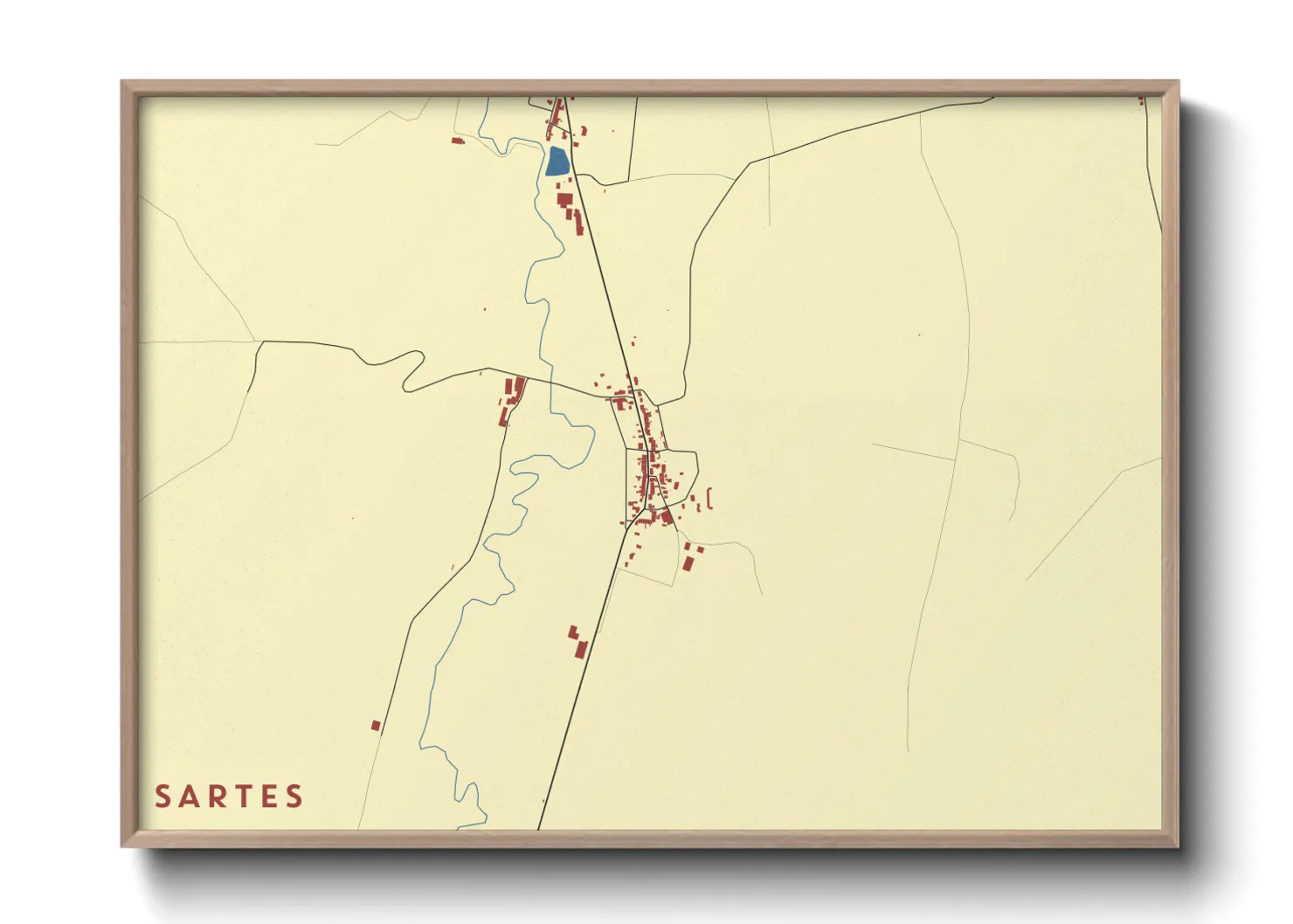 Une affiche de carte sur Sartes