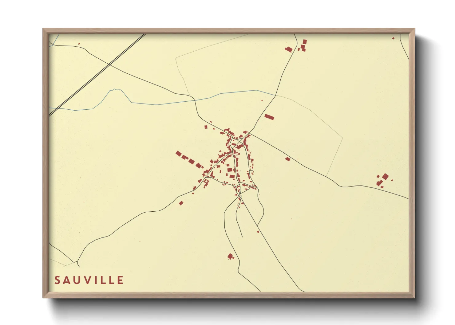 Une affiche de carte sur Sauville