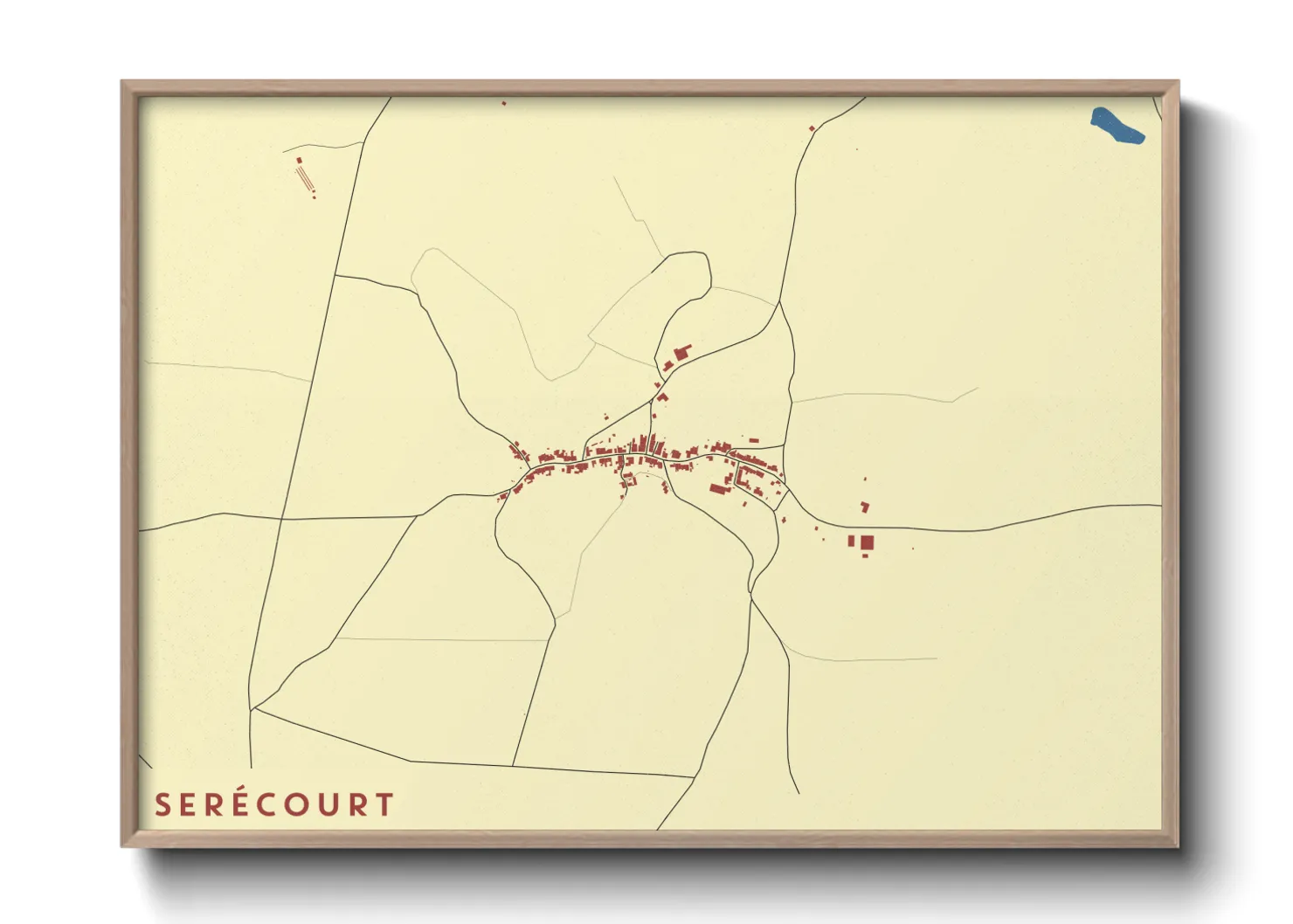 Une affiche de carte sur Serécourt