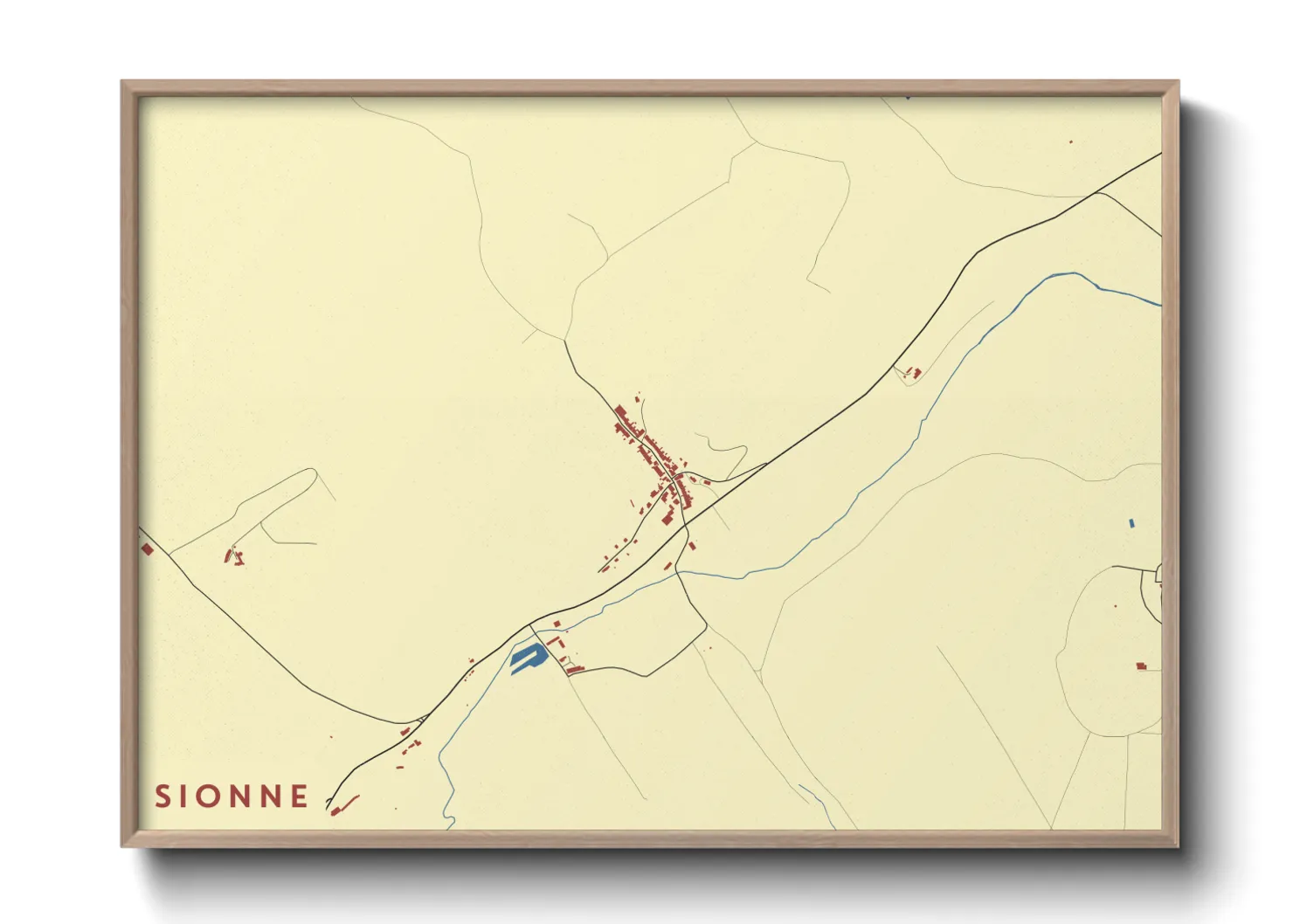 Une affiche de carte sur Sionne
