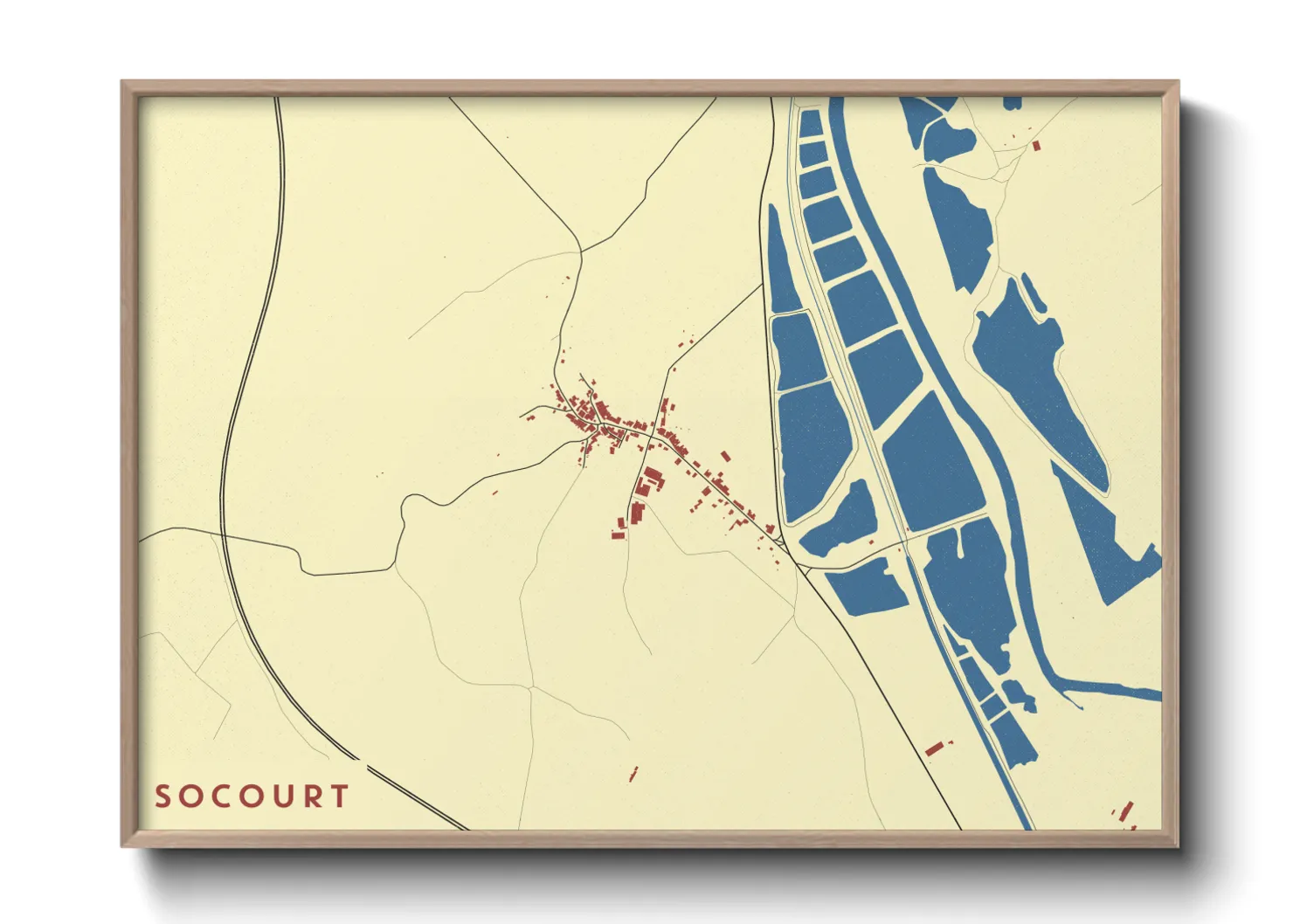 Une affiche de carte sur Socourt