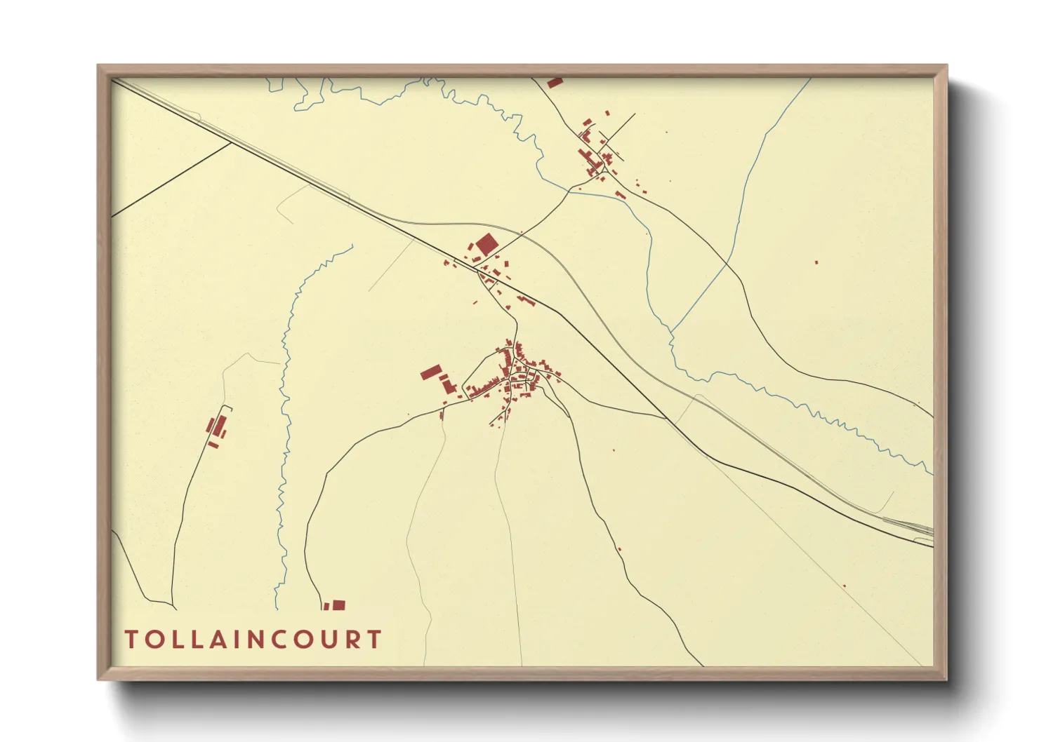 Une affiche de carte sur Tollaincourt