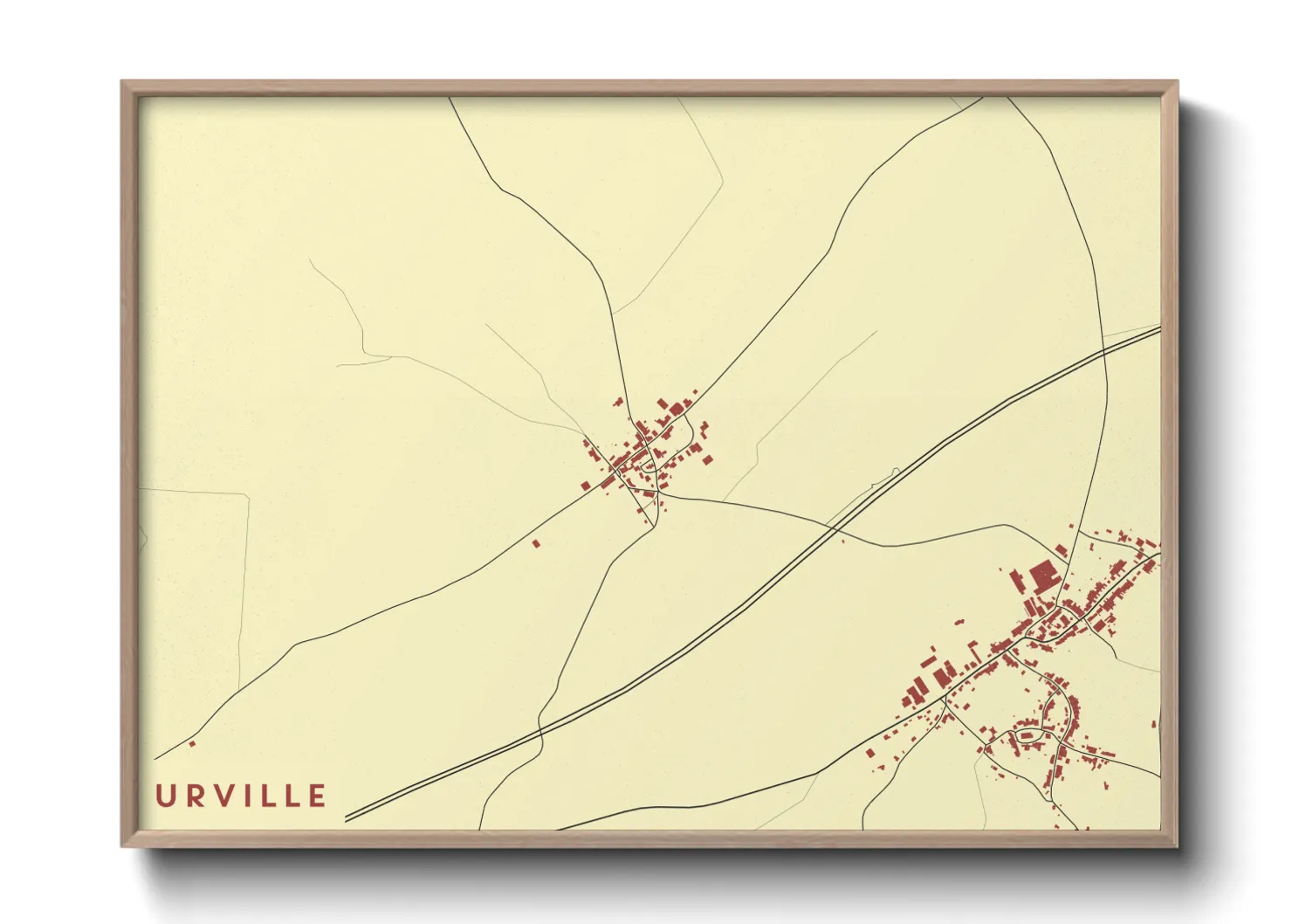 Une affiche de carte sur Urville