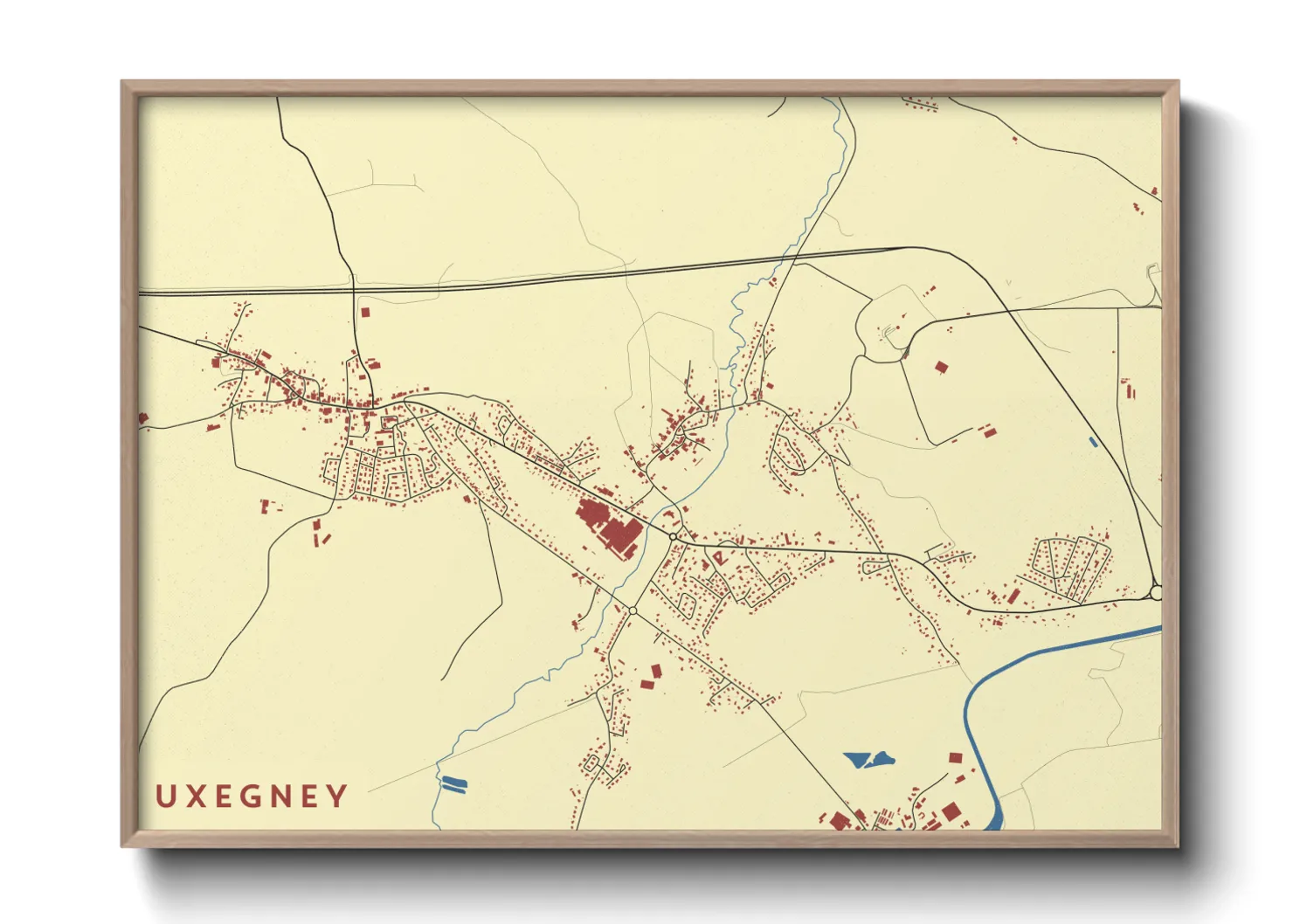 Une affiche de carte sur Uxegney