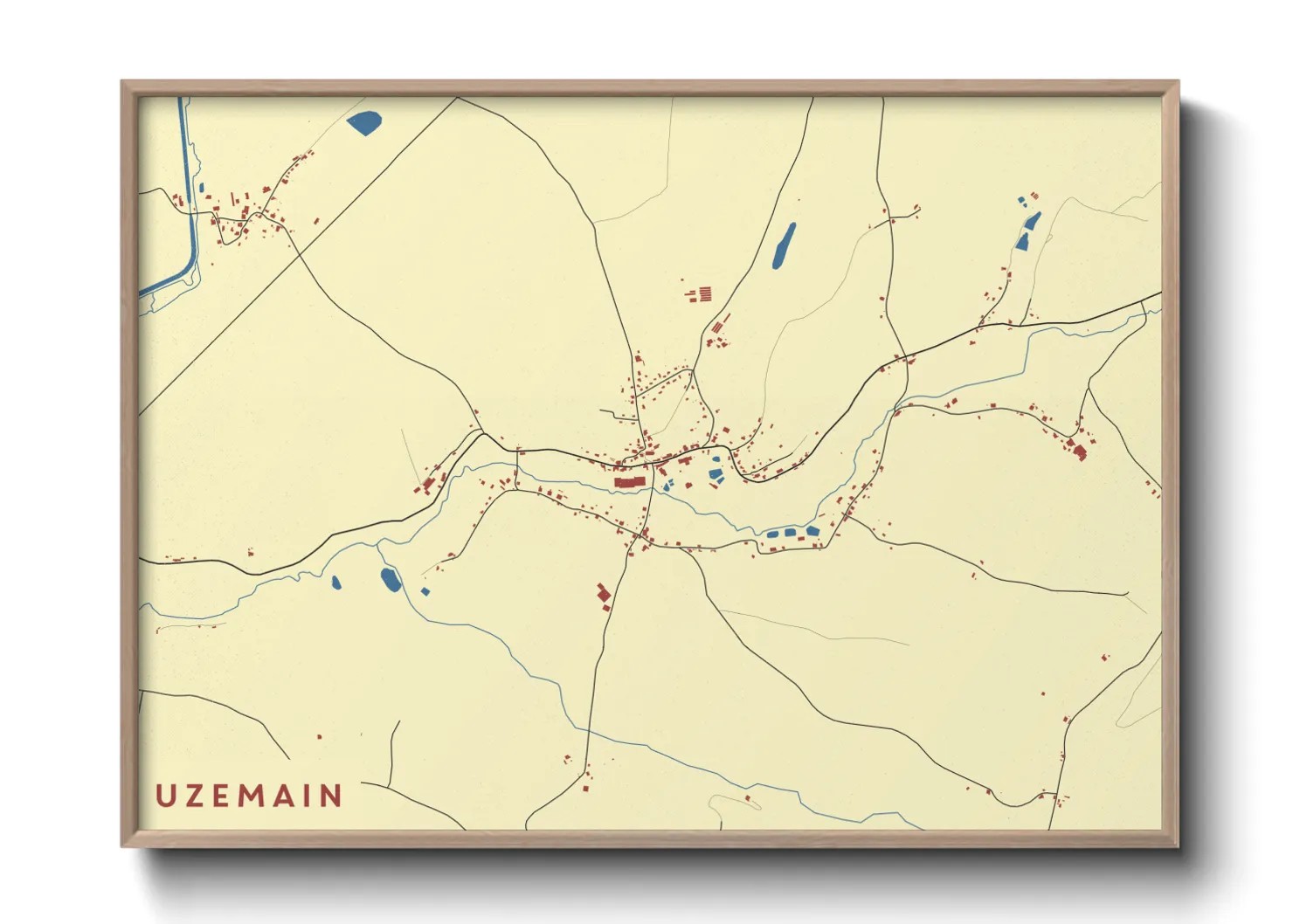 Une affiche de carte sur Uzemain