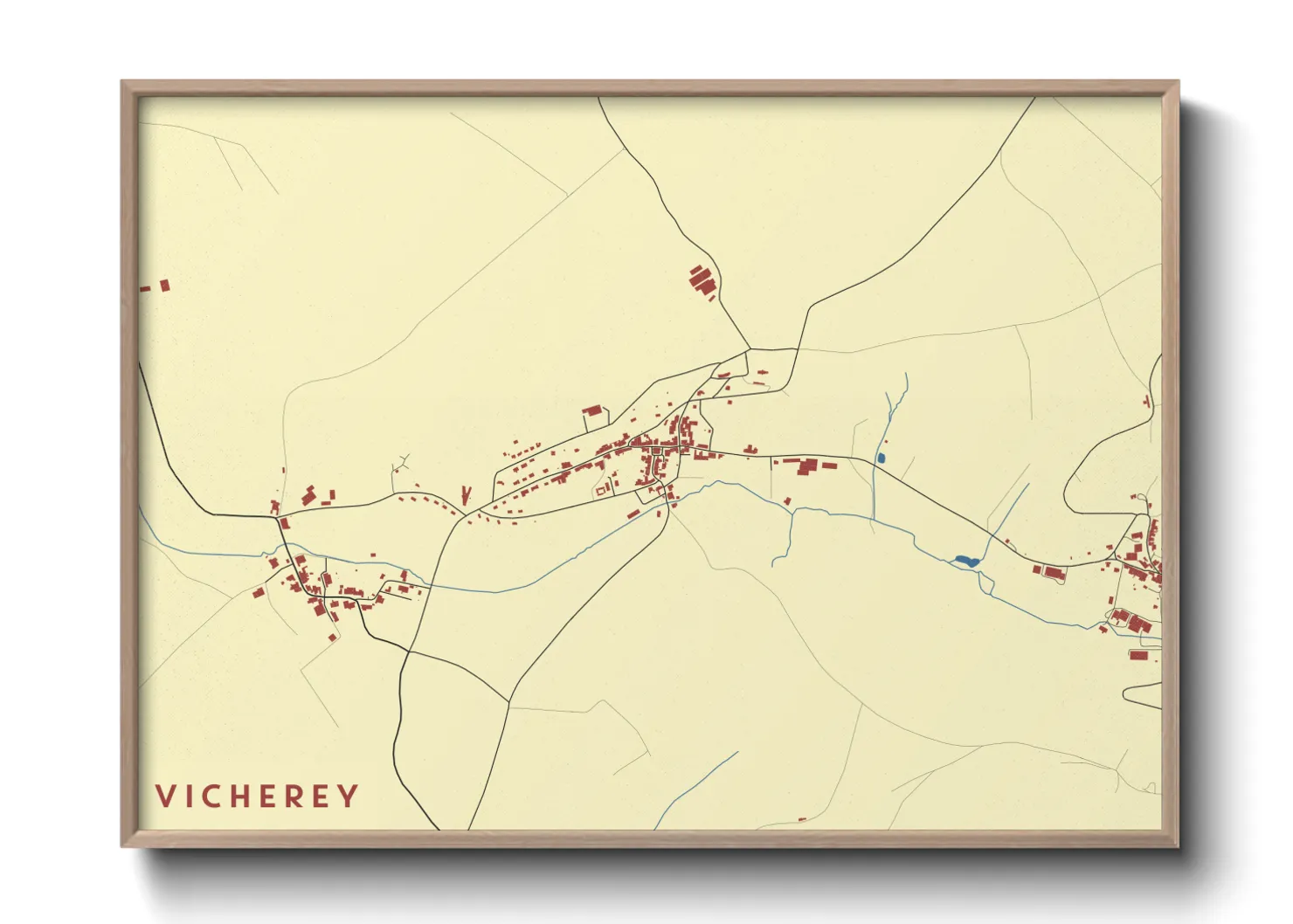 Une affiche de carte sur Vicherey