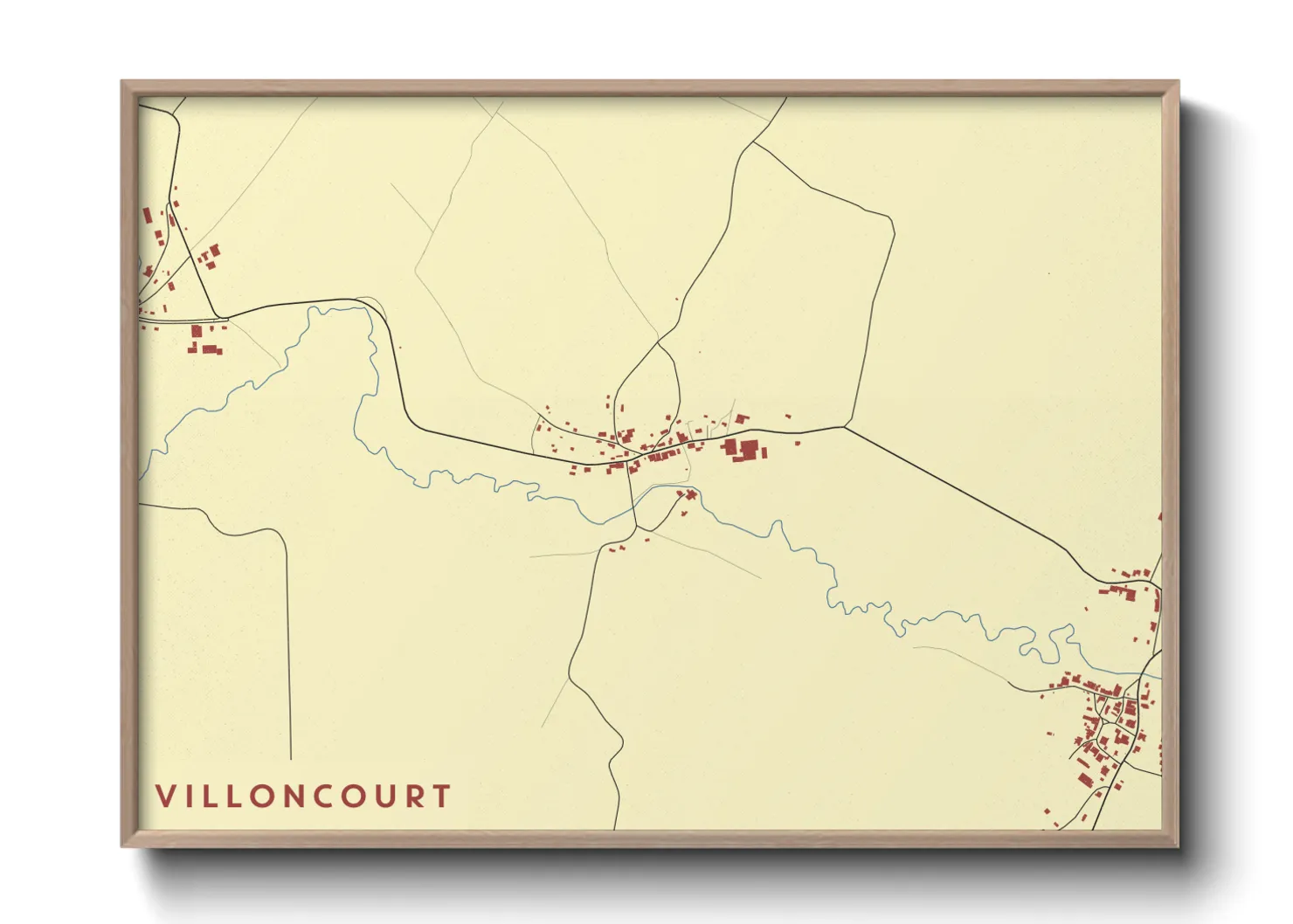 Une affiche de carte sur Villoncourt