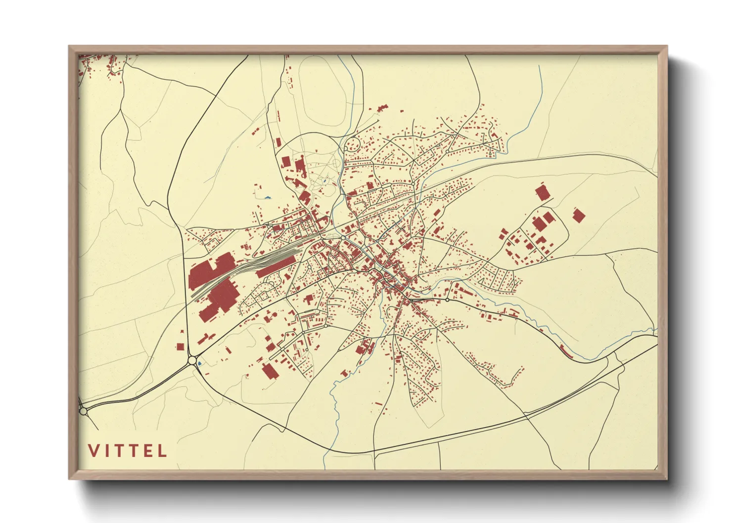 Une affiche de carte sur Vittel