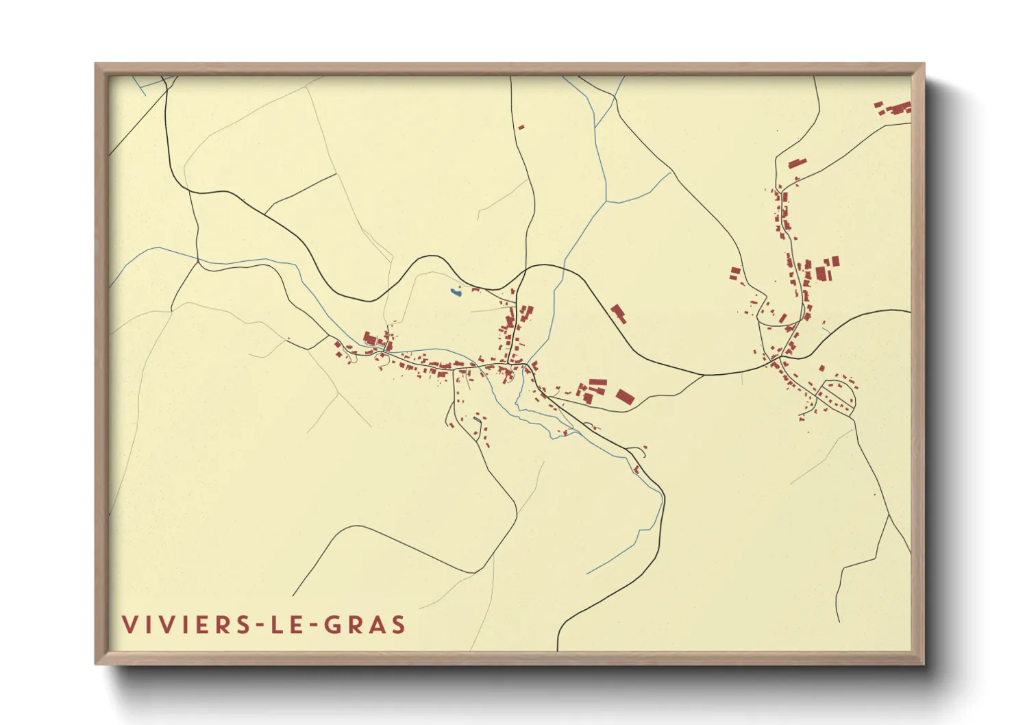 Une affiche de carte sur Viviers-le-Gras