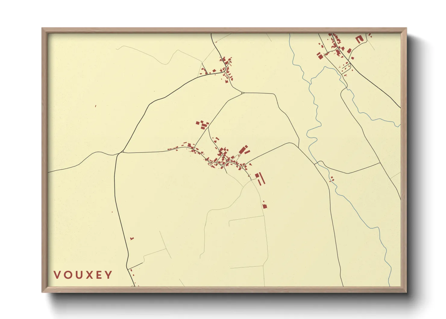 Une affiche de carte sur Vouxey