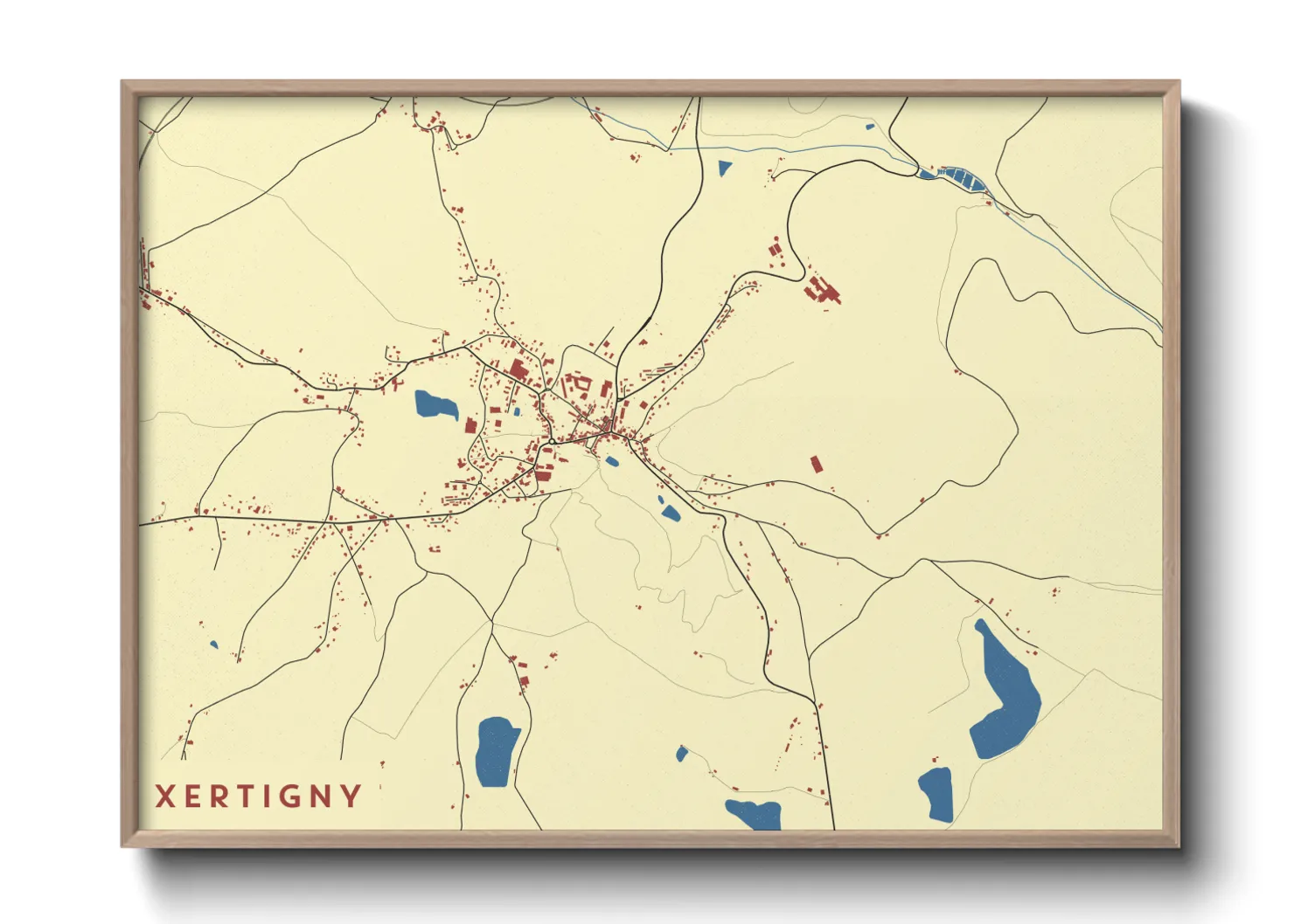 Une affiche de carte sur Xertigny