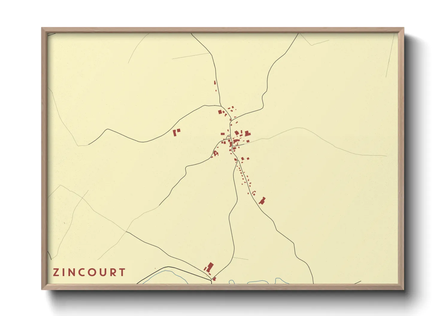 Une affiche de carte sur Zincourt