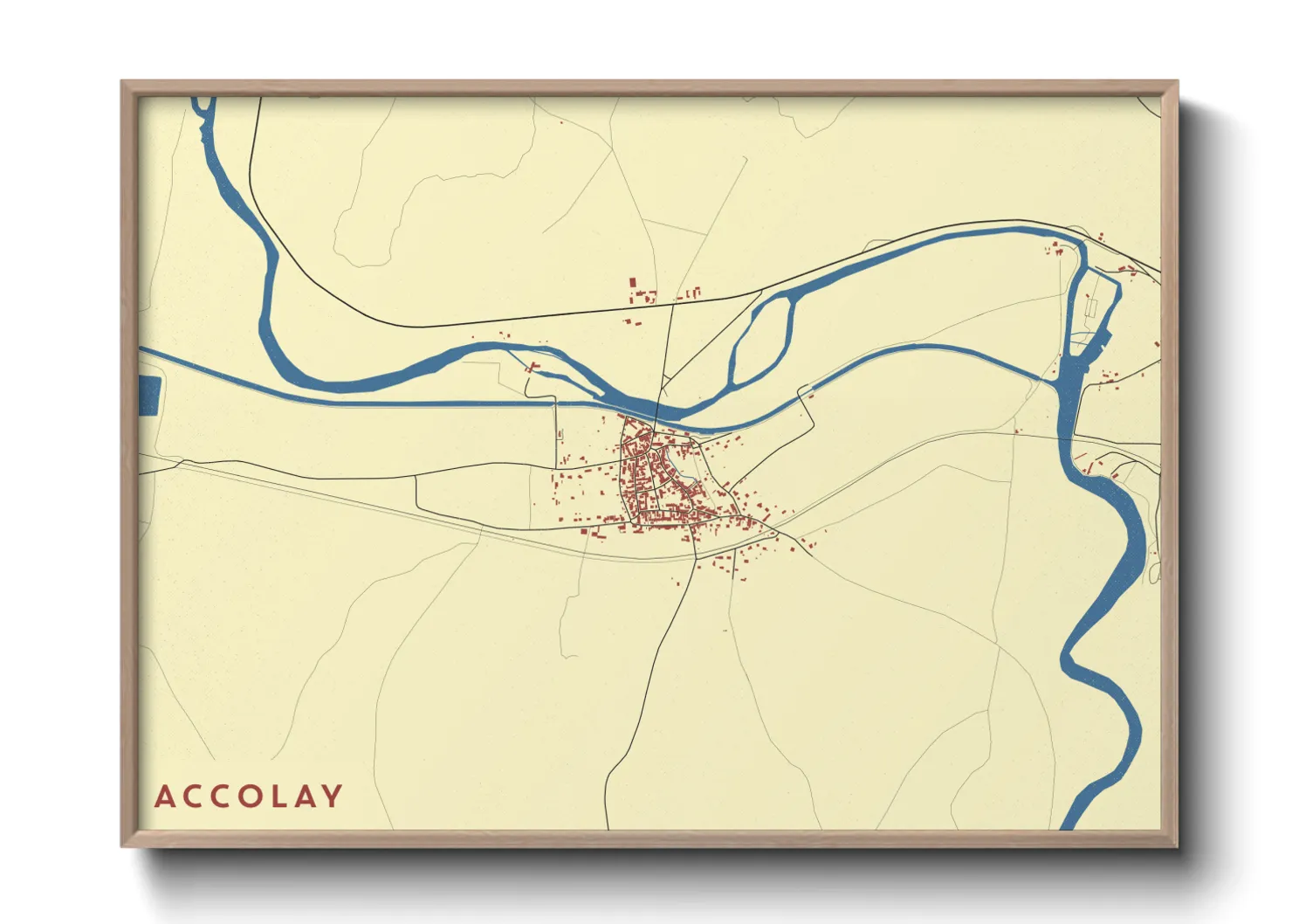 Une affiche de carte sur Accolay