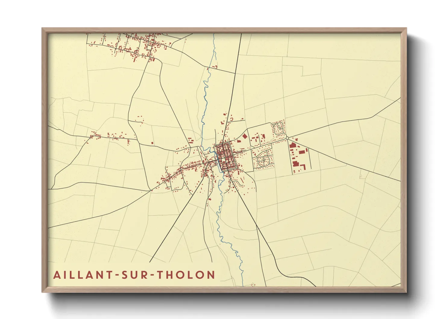 Une affiche de carte sur Aillant-sur-Tholon