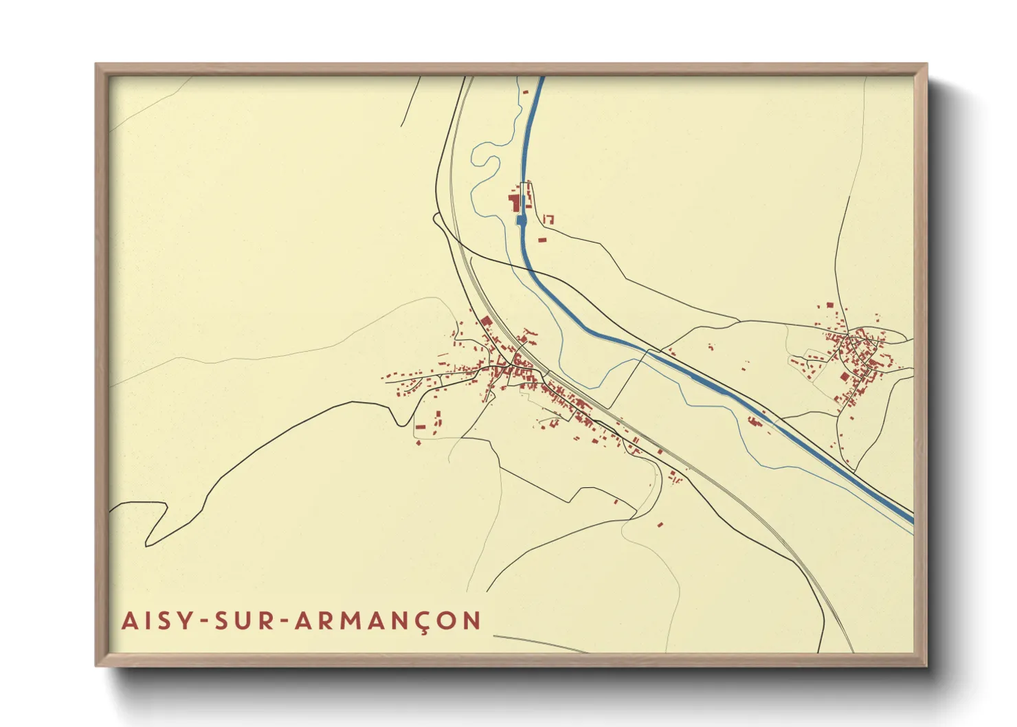Une affiche de carte sur Aisy-sur-Armançon