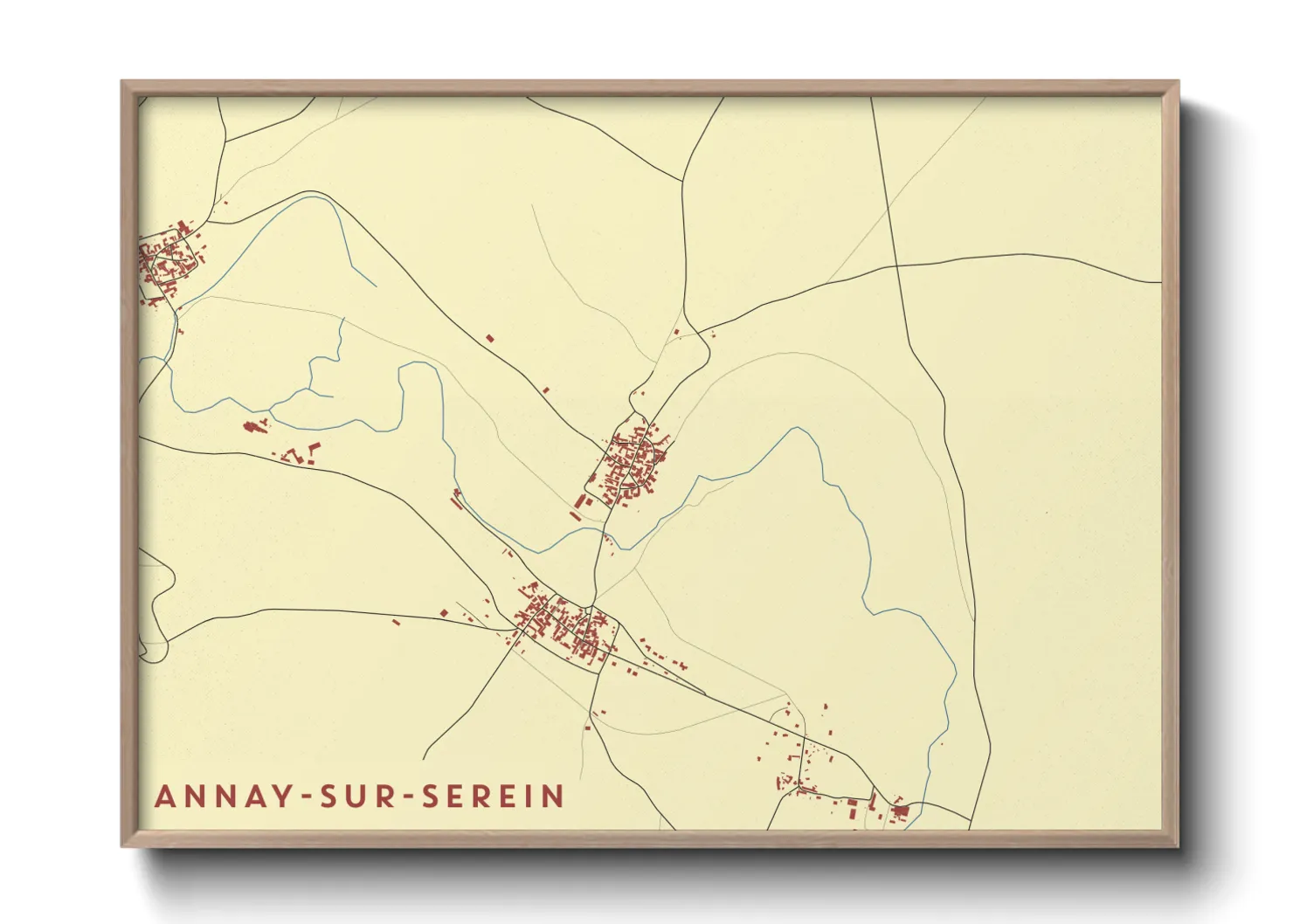 Une affiche de carte sur Annay-sur-Serein