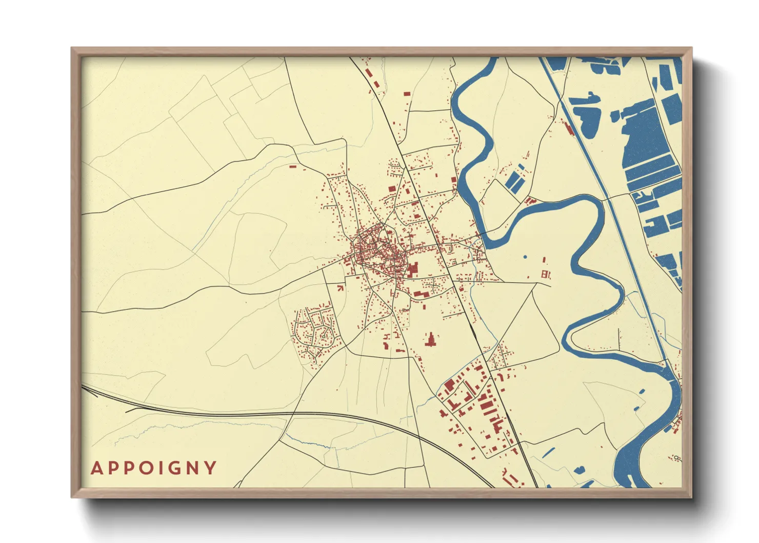 Une affiche de carte sur Appoigny
