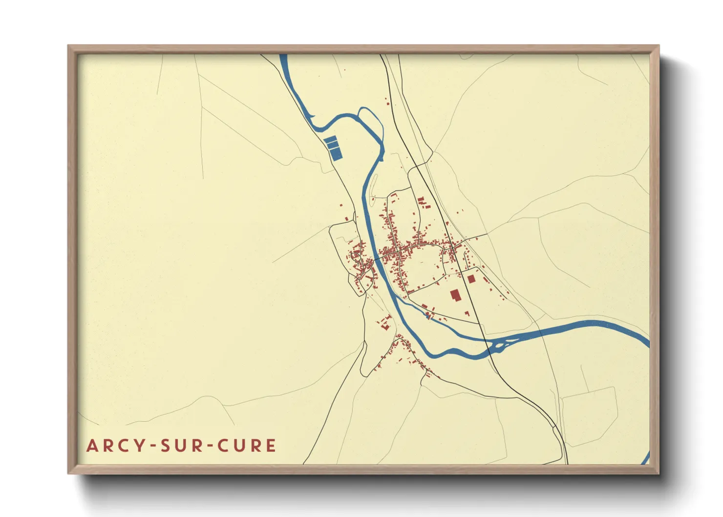 Une affiche de carte sur Arcy-sur-Cure