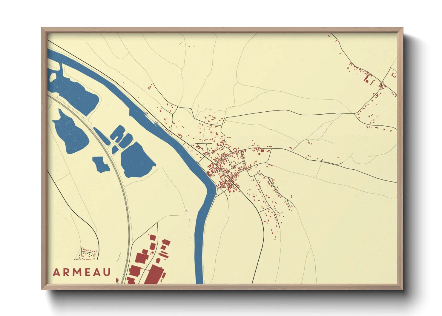 Une affiche de carte sur Armeau