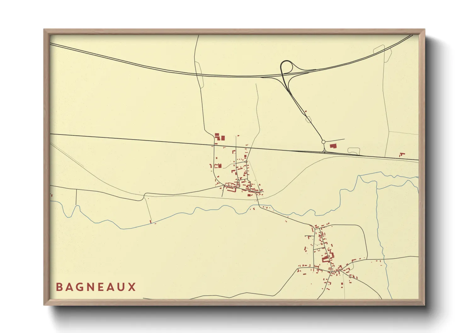 Une affiche de carte sur Bagneaux