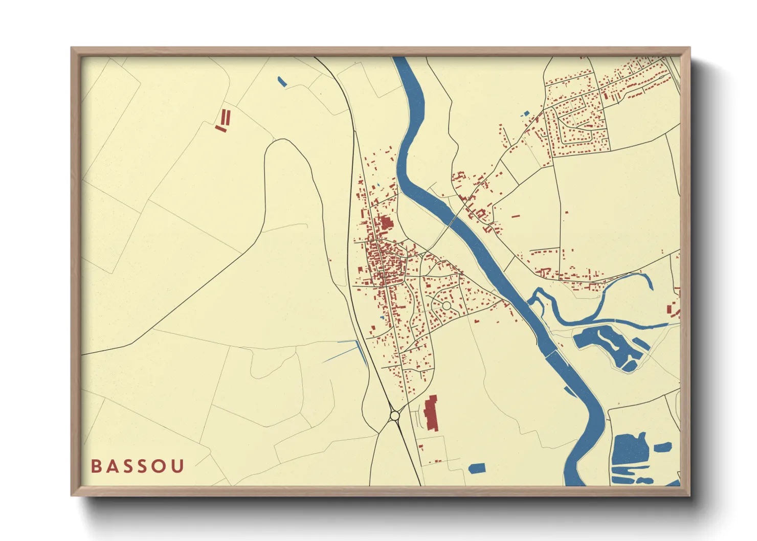 Une affiche de carte sur Bassou