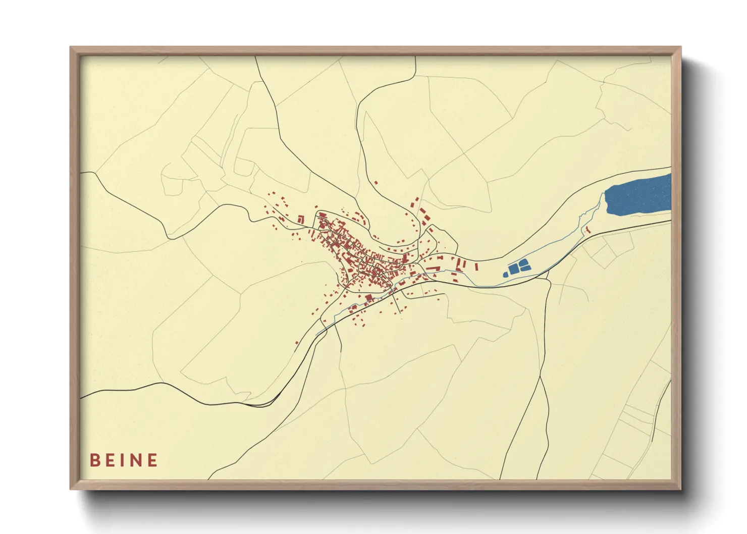 Une affiche de carte sur Beine