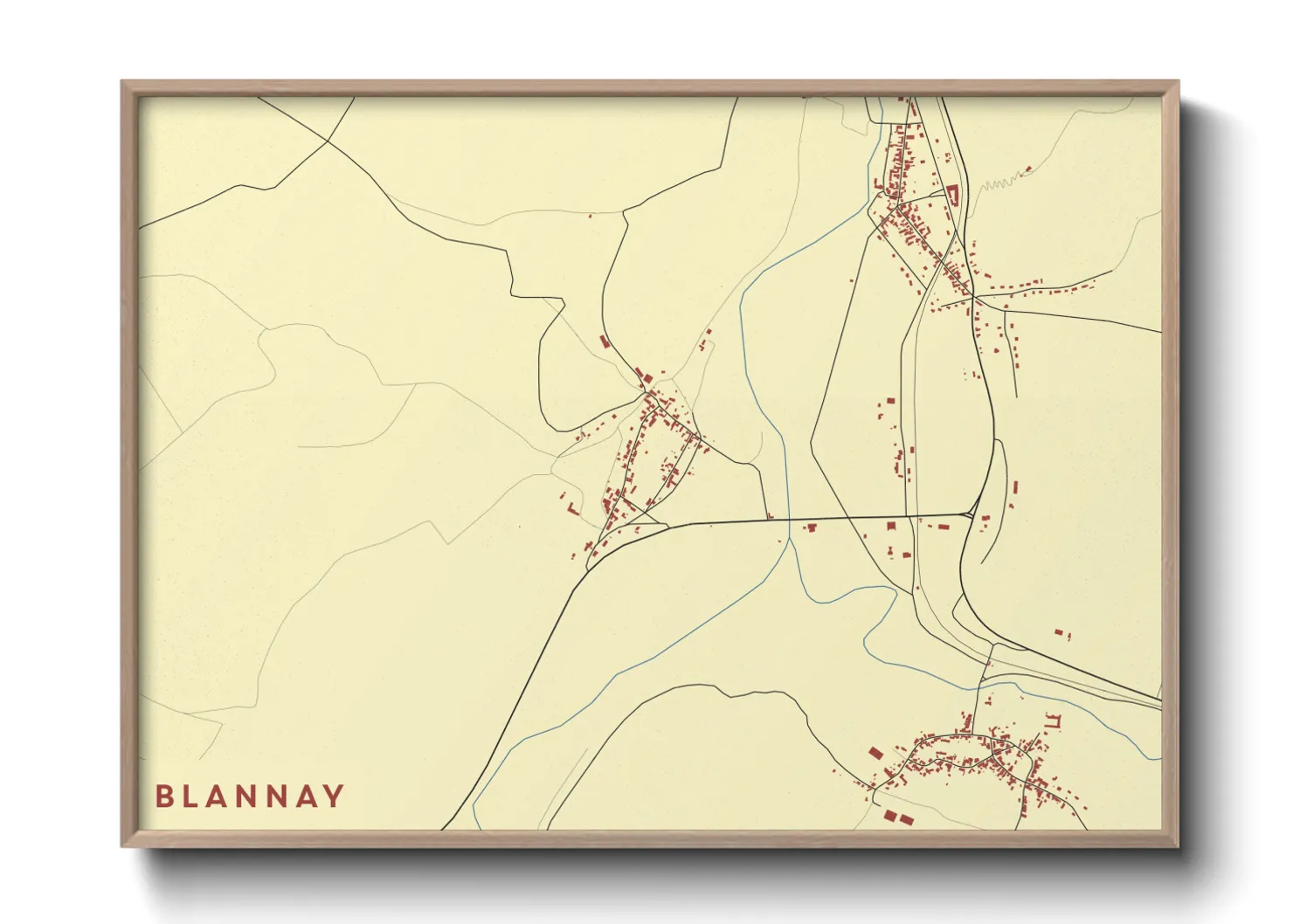 Une affiche de carte sur Blannay