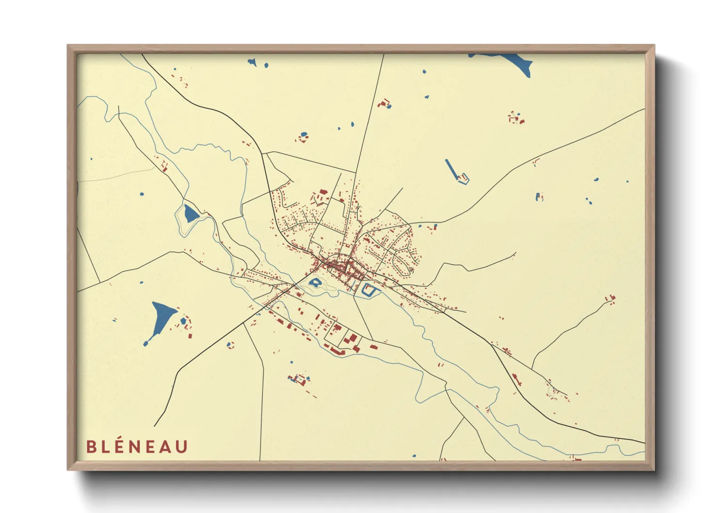 Une affiche de carte sur Bléneau