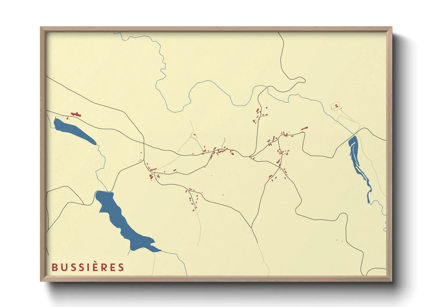 Une affiche de carte sur Bussières