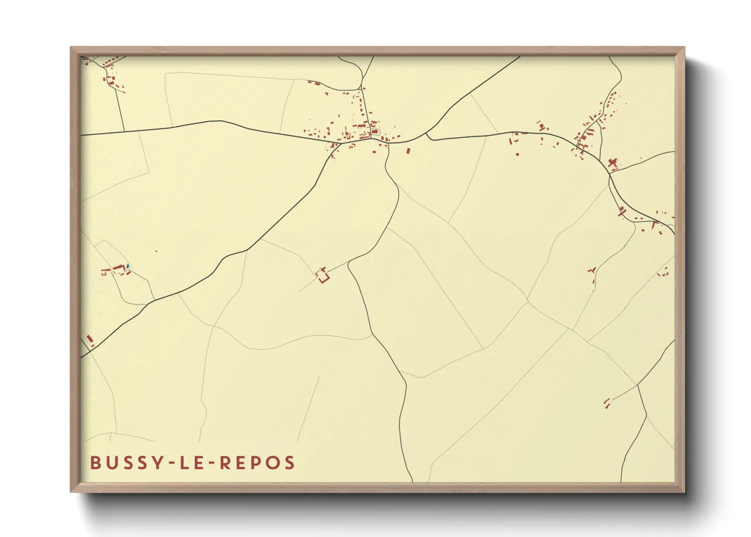Une affiche de carte sur Bussy-le-Repos