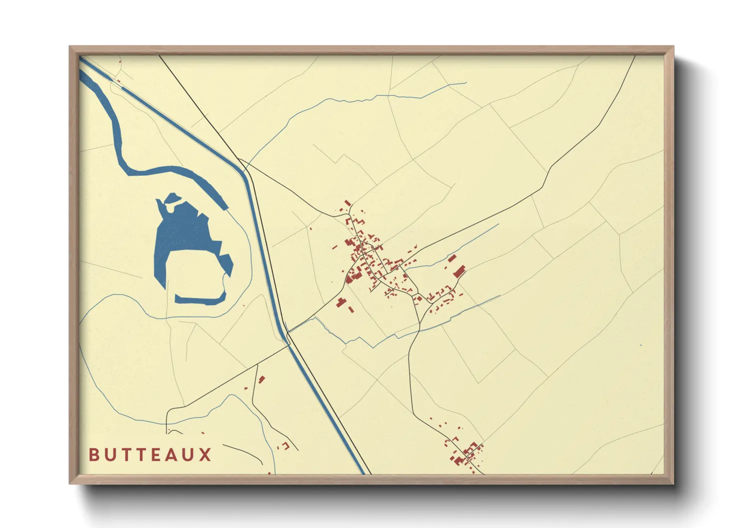 Une affiche de carte sur Butteaux