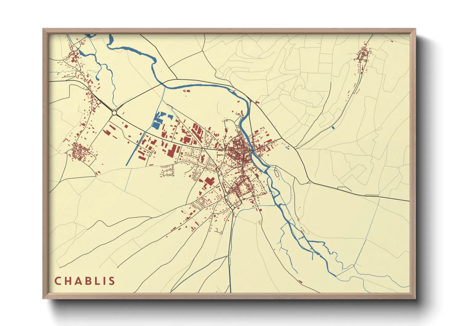 Une affiche de carte sur Chablis