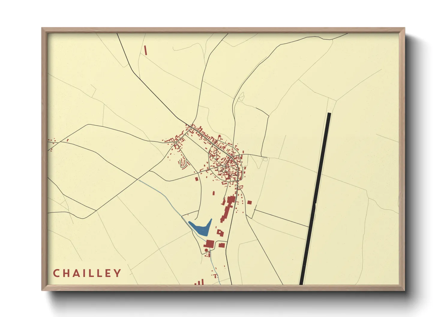 Une affiche de carte sur Chailley