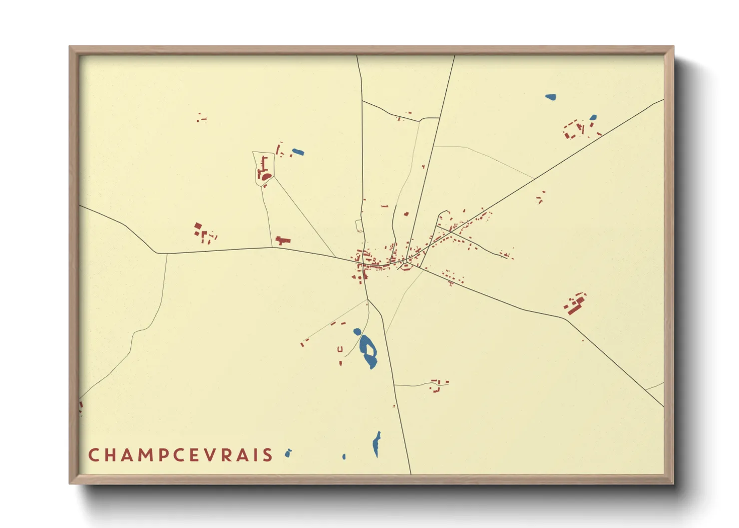Une affiche de carte sur Champcevrais