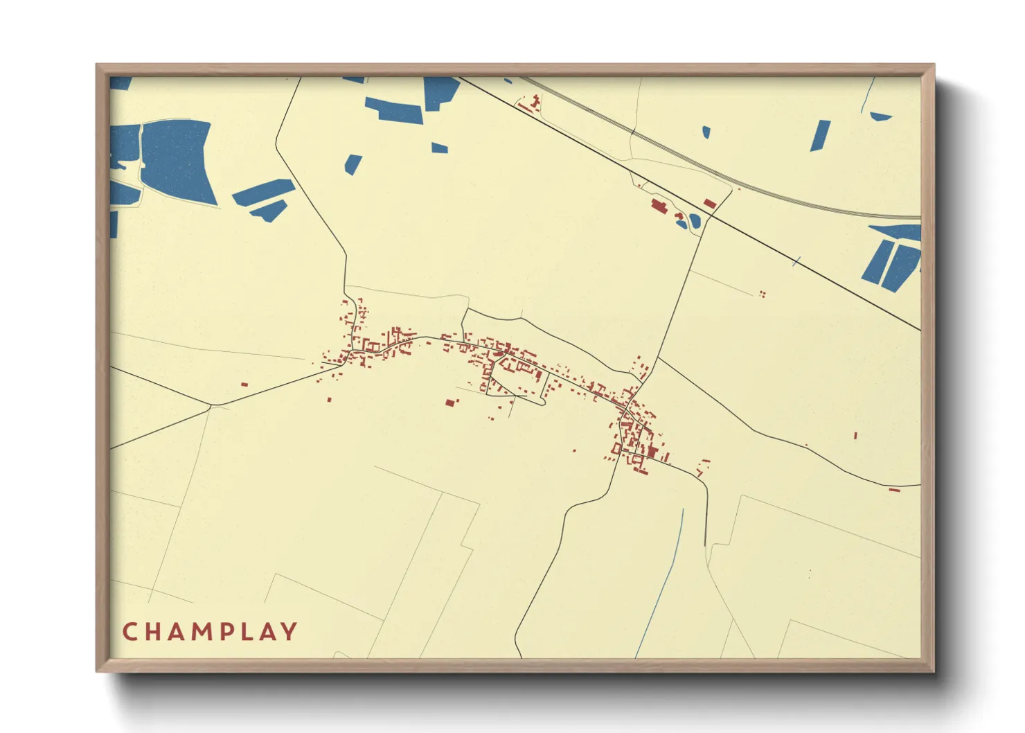 Une affiche de carte sur Champlay