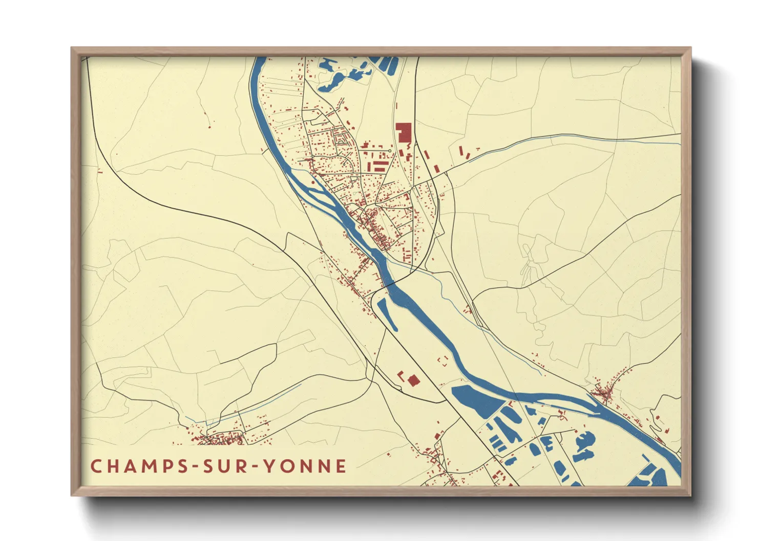 Une affiche de carte sur Champs-sur-Yonne