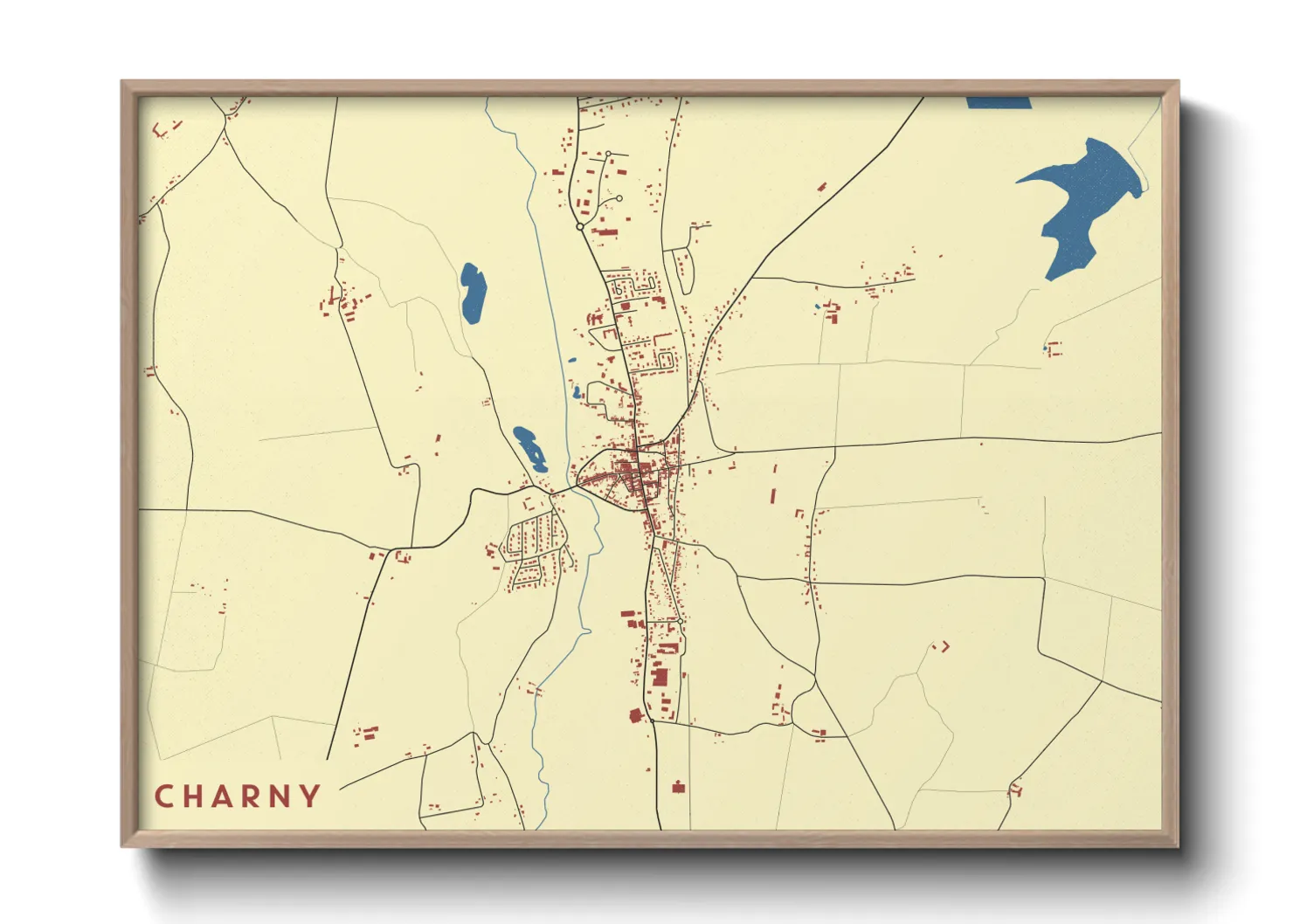 Une affiche de carte sur Charny