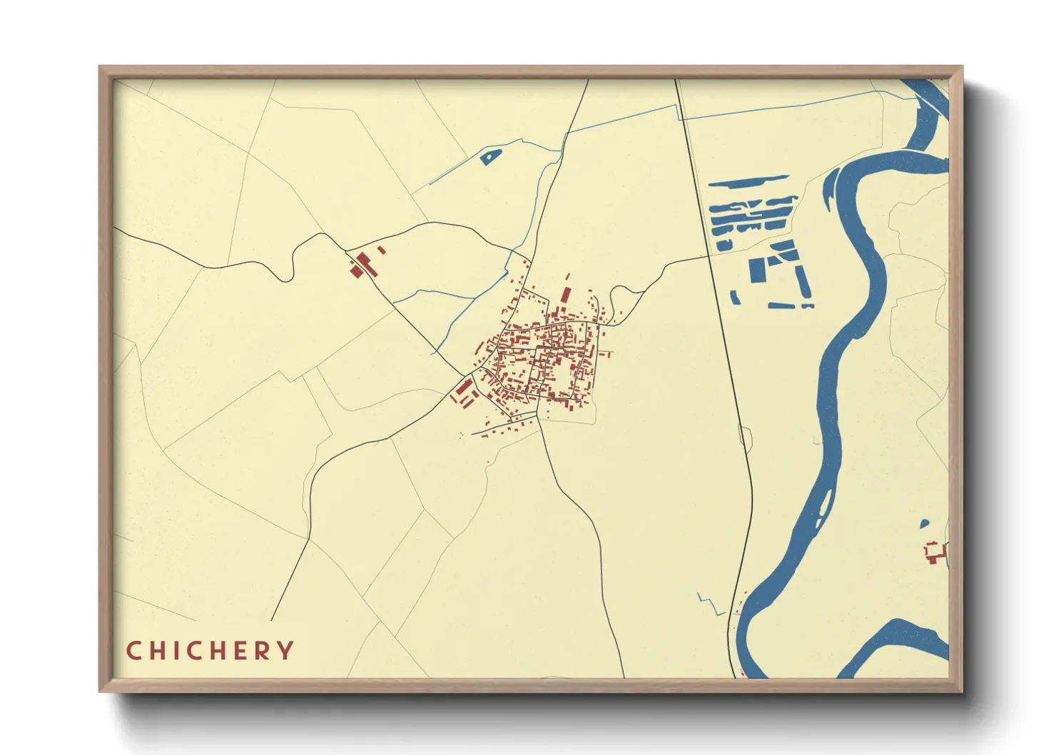 Une affiche de carte sur Chichery