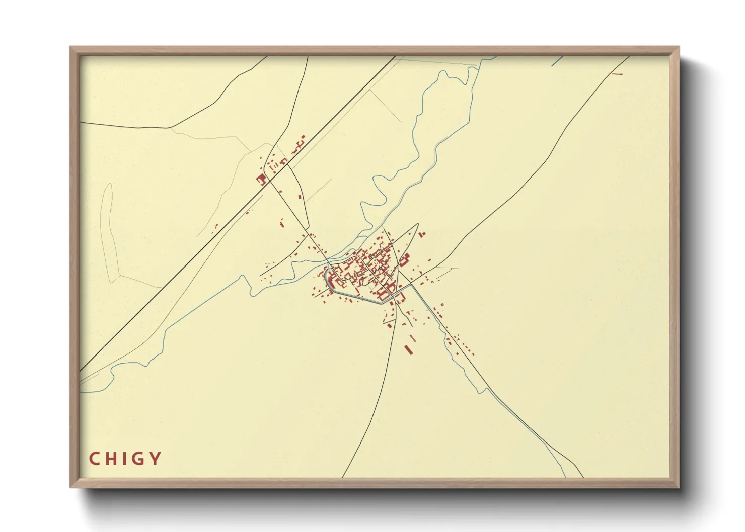 Une affiche de carte sur Chigy