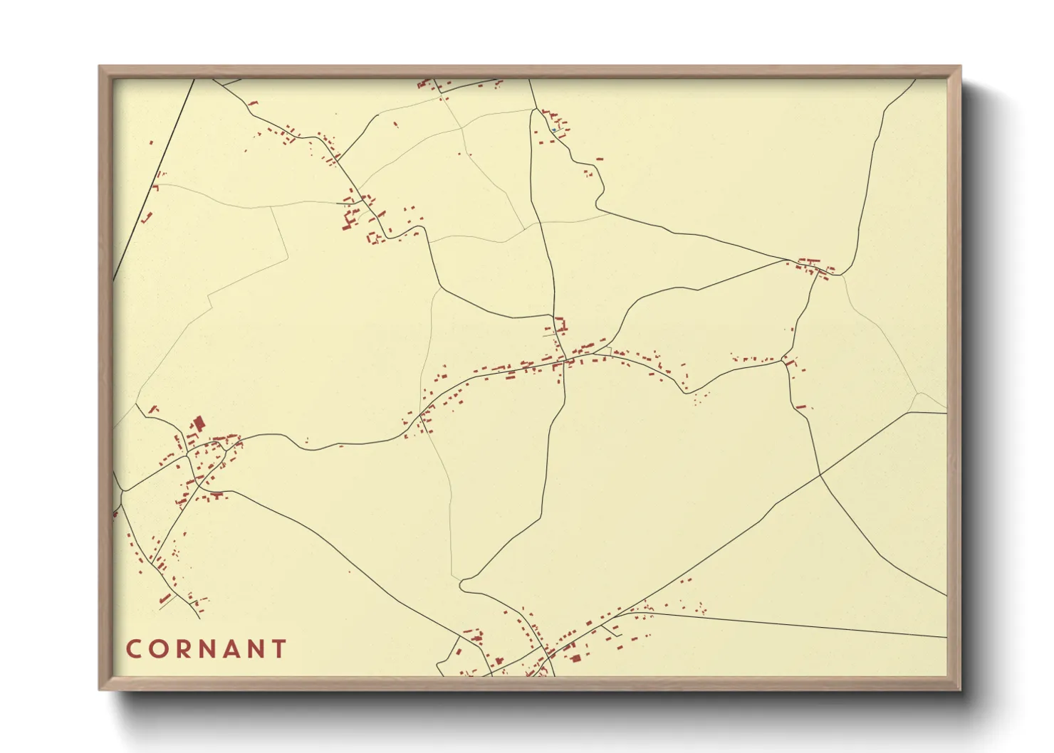 Une affiche de carte sur Cornant