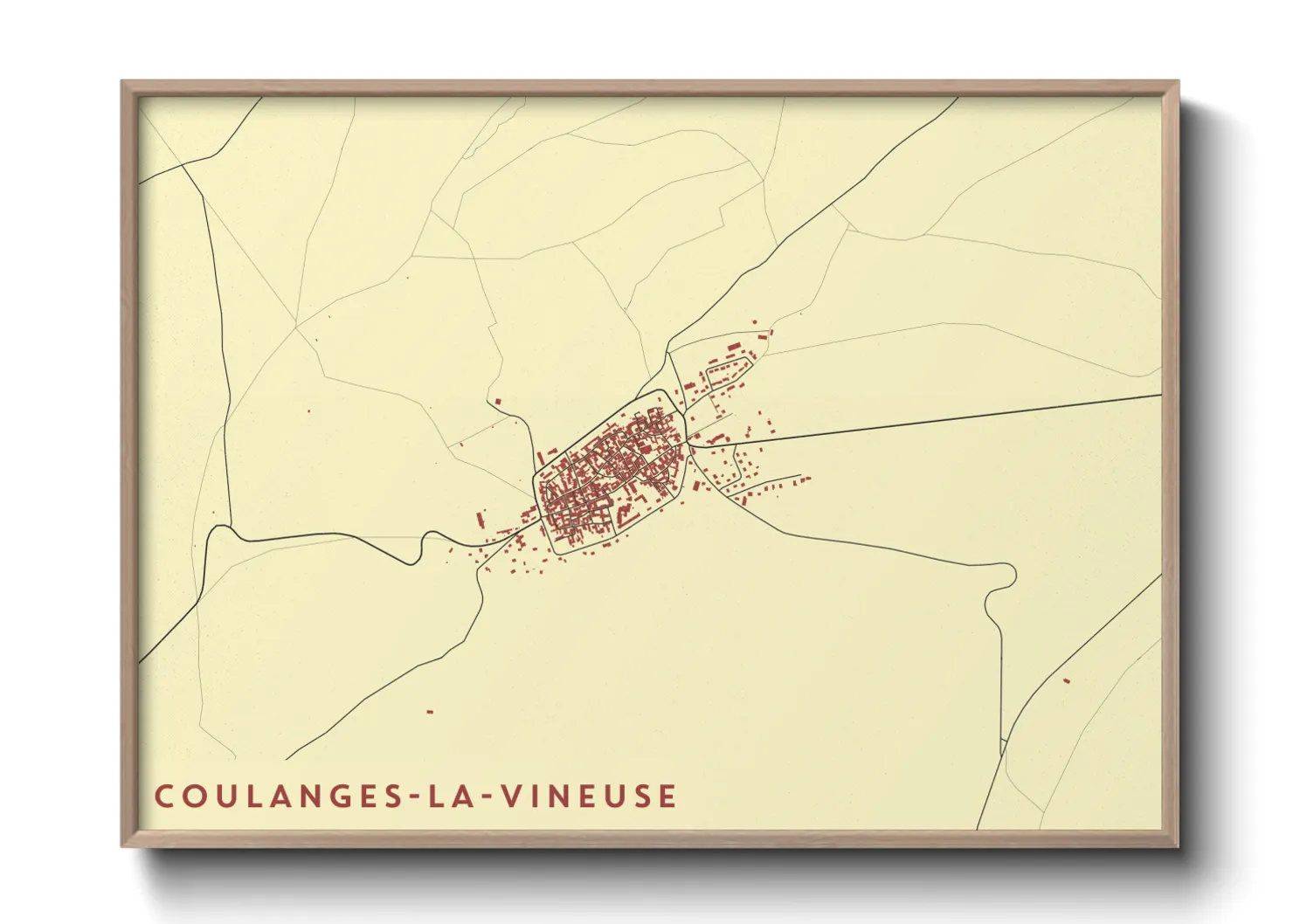 Une affiche de carte sur Coulanges-la-Vineuse