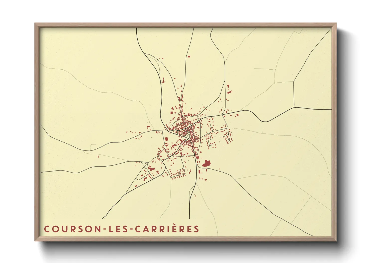 Une affiche de carte sur Courson-les-Carrières