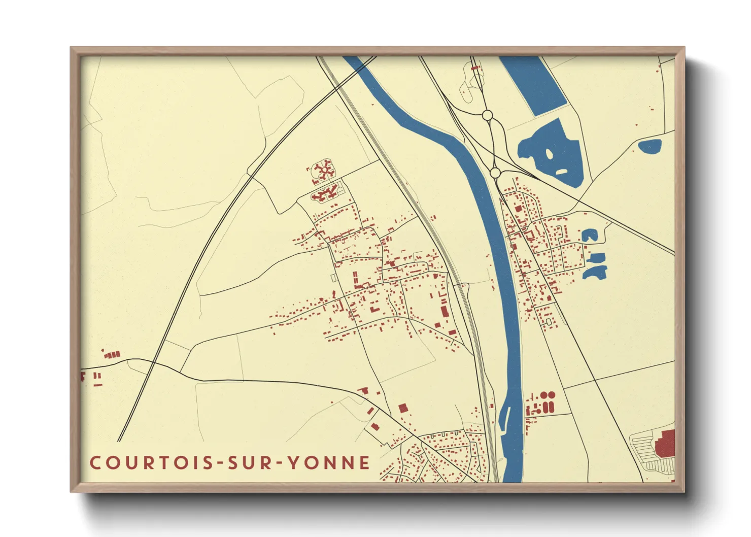 Une affiche de carte sur Courtois-sur-Yonne