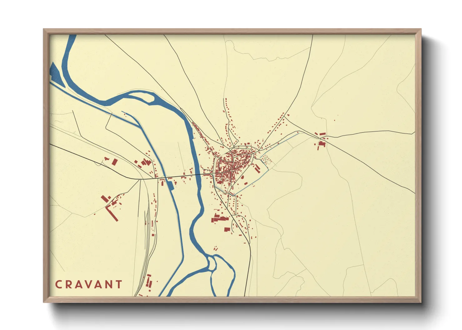 Une affiche de carte sur Cravant